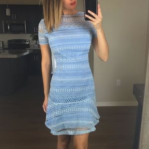 NWOT Chelsea28 Blue Lace Eyelet Dress Small